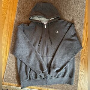 Champion Men's Dark Gray Zip-Up Hoodie